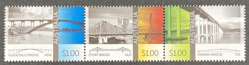 Australia 2016 #4464a Strip 3, Bridges, MNH.