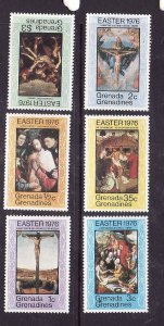 Grenada Grenadines-Sc#167-72-unused NH set-Easter Paintings-1976-