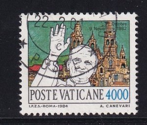 Vatican City   #748  used   1984  Papal journeys 4000 l Spain