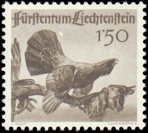 Liechtenstein #219-221, Complete Set(3), 1946, Animals, Birds, Never Hinged