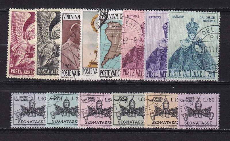 1968 Vatican City - Sc# 461-466,  C53-C54 - Complete year set - Used