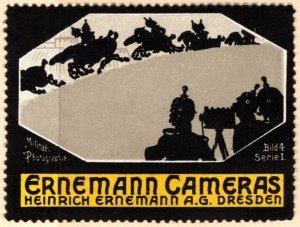 Vintage Germany Poster Stamp Ernemann Cameras Heinrich Ernemann A.G. Dresden