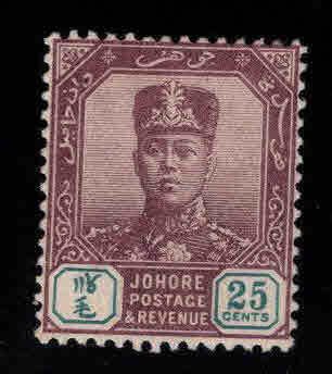 Malaya Jahore Scott 66 MH* stamp with wmk 71