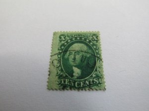 US Stamps, Sc.#35 VF-Used, F relief from Plate2 Position 56R2 Type V, w/Certifi.