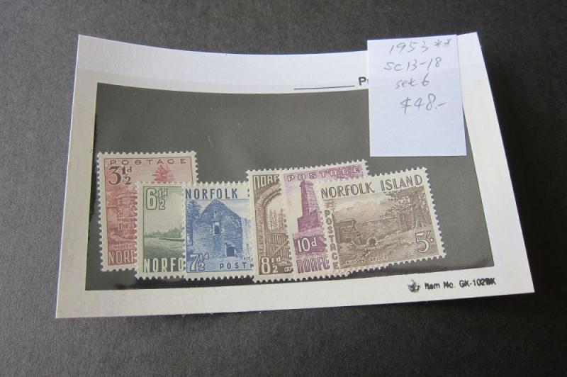 Norfolk Island 1953 Sc 13-18 MNH