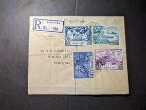 1949 Registered British Nyasaland First Day Cover FDC Blantyre Local Use