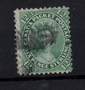 Canada 1859 12 1/2 & 6d green fine used SG39 WS31705