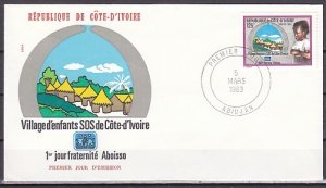 Ivory Coast, Scott cat. 668. S.O.S. Children`s Village. First day covers. ^