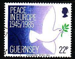 Guernsey-Sc#313- id6-used set-Liberation-End of WWII-1985-