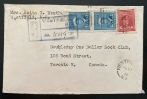 1948 Westfield Canada Registered Cover To One Dollar Book Club Toronto