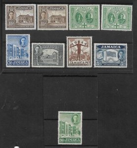 JAMAICA 1945/1946 NEW CONSTITUTION SET INC. PERF VARIETIES SG 134/140 MLH Cat£40