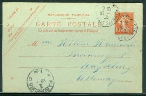 France H & G # 67, pse postal card, used, issued 1907