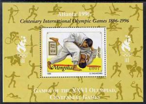 Mongolia 1996 Atlanta Olympics - Judo 600t perf m/sheet a...