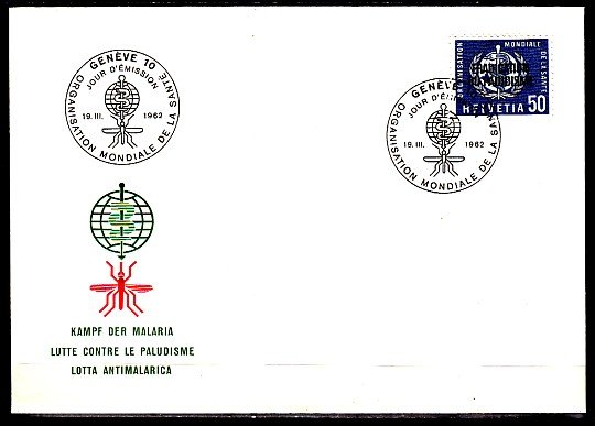 Switzerland, Scott cat. 5o35. Eradicate Malaria issue. First day cover. ^