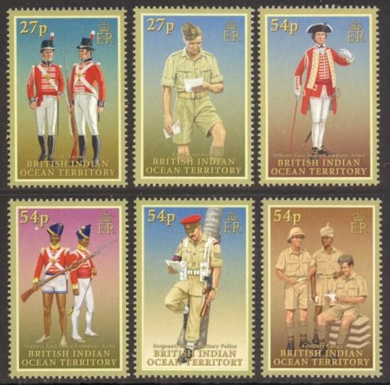 British Indian Ocean Territory Sc# 342-7 MNH Military Uniforms