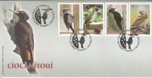 Romania COVER 2016 Birds woodpecker POST FIRST DAY POST NATURE FOREST