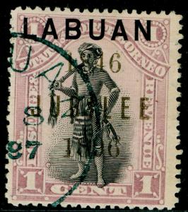 NORTH BORNEO - Labuan SG83, 1c black & grey-mauve, FINE USED, CDS. Cat £23.