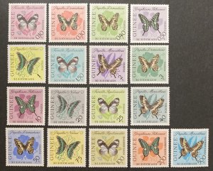 Guinea 1963 #291-304,C47-9, Butterflies, MNH.