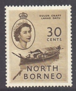 North Borneo Scott 270 - SG381, 1954 Elizabeth II 30c MH*