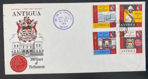 1969 St Johns Antigua First Day Cover FDC 300 Years Of Parliament