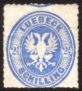 1863, Germany Lubeck 2 1/2Sch, MH, Sc 11