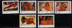 MANAMA Lot Of 6 Used Nudes By Gauguin - Nude Art Paintings On Stamps 11