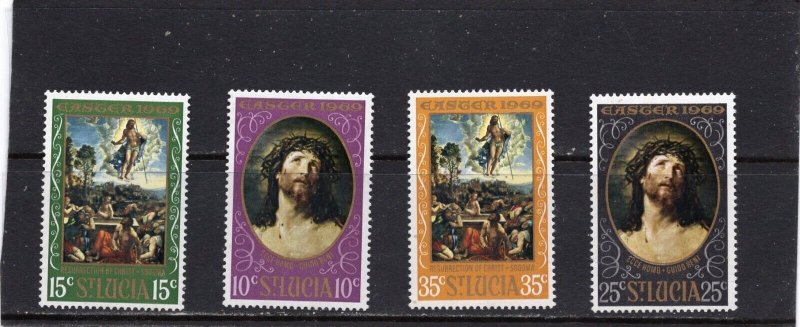 SAINT LUCIA 1969 EASTER PAINTINGS SET OF 4 STAMPS MNH