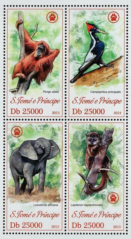 Endangered Animals Stamp Pongo Abelii Loxodonta Africana S/S MNH #5286-5289