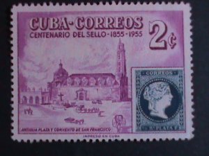 ​CUBA -1955-SC#539 CENTENARY OF CUBA 1ST STAMP  MNH-VF WE SHIP TO WORLD WIDE