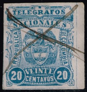 Colombia Telegraph Stamp; Used (3Stars)