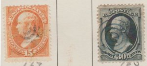 U.S. Scott #163//165 Webster & Hamilton Stamp - Used Set of 2