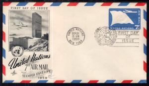 UN New York UC3 Flag Postal Stationary Artcraft U/A FDC
