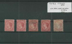 TRADE PRICE STAMPS EARLY TURKS ISLANDS MOUNTED MINT AND USED