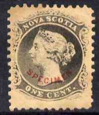 Nova Scotia 1863 QV 1c grey-black with SPECIMEN overprint...