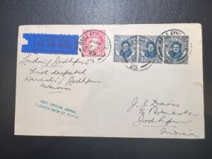 1929 Ireland Airmail First Flight Cover FFC Dublin to Jodhpur British India