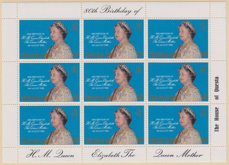 TRISTAN DA CUNHA MNH Scott # 277 80th Birthday Queen Elizabeth II (1 Sheet) -1