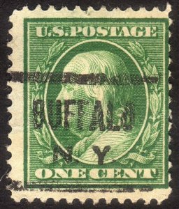 1908, US 1c, Franklin, Used, thin, Sc 331