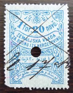 BOSNIA-AUSTRIA-RARELY SEEN EARLY REVENUE STAMP R! turkey yugoslavia bosnien J54