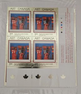 Canada 2001 Masterpieces of Canadian Art #1916 Set of Corner Inscription Blocks