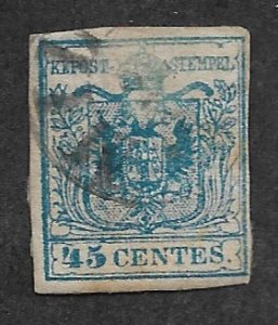 1850 Lombardy Venetia 6 Coat of Arm 45c used.