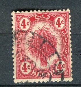 MALAYA KEDAH; 1920s early Rice Pictorial issue fine used 4c. value