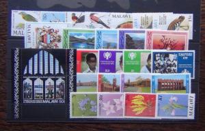 Malawi 1970 1983 sets Livingstone Parliament IYC Parks Police Flowers etc MNH