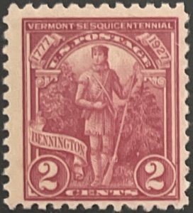 Scott #643 1927 2¢ Vermont Sesquicentennial MNH OG