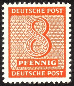 1945, Germany West Saxony 8pfg, MNH, Mi 130