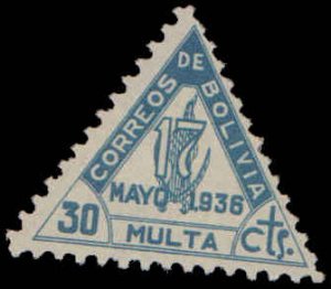 Bolivia #J9, Incomplete Set, 1938, Hinged