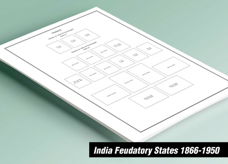 PRINTED INDIA FEUDATORY STATES 1866-1950 STAMP ALBUM PAGES (138 pages)