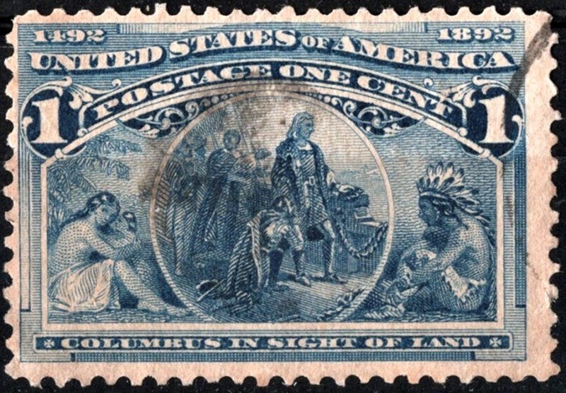 SC#230 1¢ Columbus in Sight of Land (1893) Used