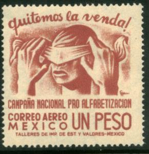 MEXICO C154, $1Peso Blindfold, Literacy Campaign MNH (838)