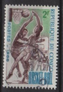 Congo, People's Republic 1966 Scott 144 CTO- 2fr, basketball