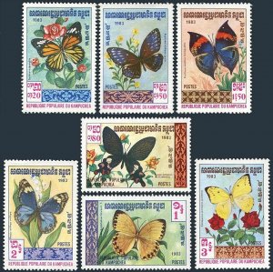 EDSROOM-13795 Cambodia 386-392 MNH 1983 Complete Butterflies CV$8.50